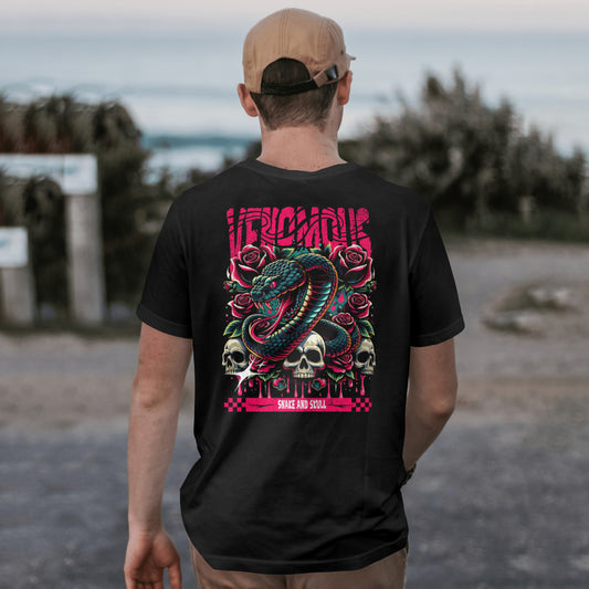 Venomous Skull and Snake - Men's - Tshirt